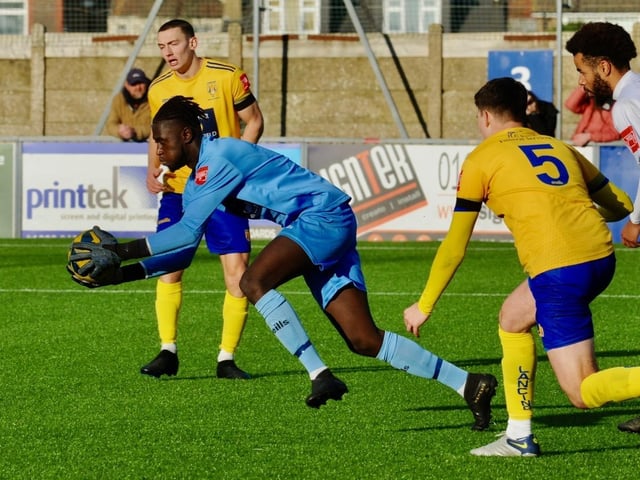 Action, celebration and crowd pictures from Lancing v Littlehampton Town at Culver Road