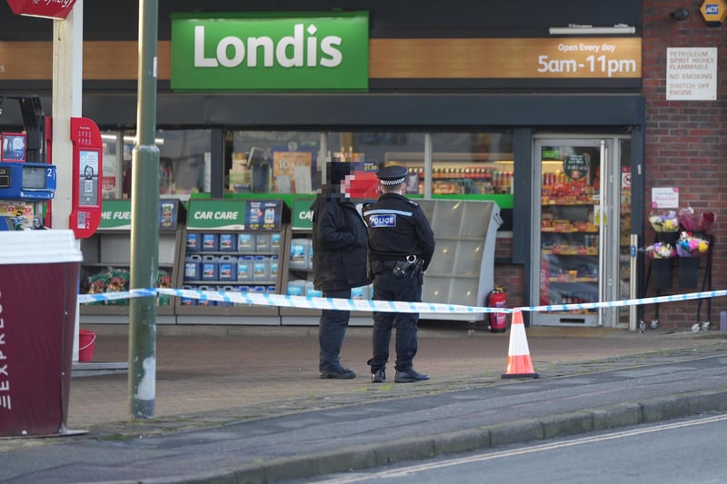 Police were seen at the Esso petrol station in London Road, Hassocks, on Thursday, January 4, at about 5am