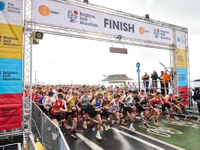 Action at the Brighton Half Marathon