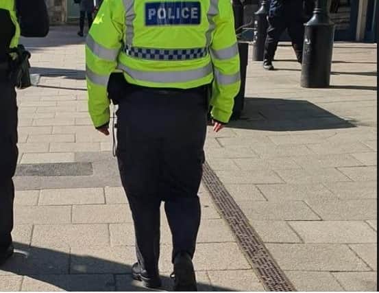 Officers on foot patrol in Hastings Town Centre encountered a vehicle parked in the pedestrianised area. Pic: Hastings Police