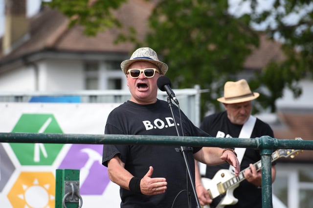 Party in the Park returned to St John's Park, Burgess Hill, on Saturday, June 4. The Band of Dad's on Stage. BOD.