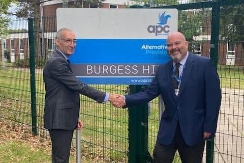 From left: Mark Vickers, CEO of Olive Academies Trust with Doug Thomas, headteacher at West Sussex Alternative Provision College