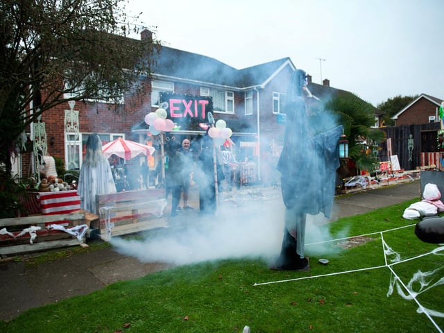 Halloween house at 5 Gillsmans Park, St Leonards, in aid of St Michael's Hospice. Photo by Frank Copper.