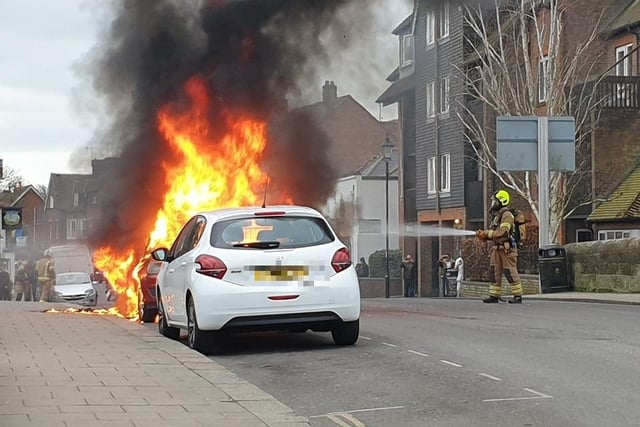 Video shows huge car fire in Arundel as firefighters tackle blaze