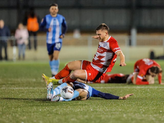 Action from Eastbourne Borough's home defeat by Torquay United in National League South