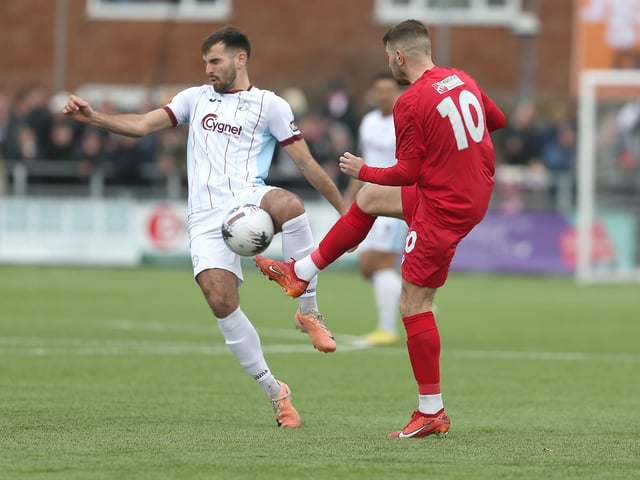 Action from Worthing's home loss to Taunton Town in National League South