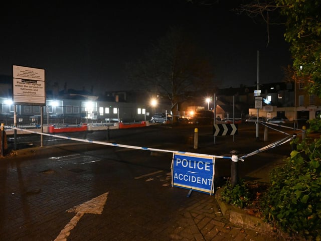 The Montague Centre car park in Liverpool Road was taped off