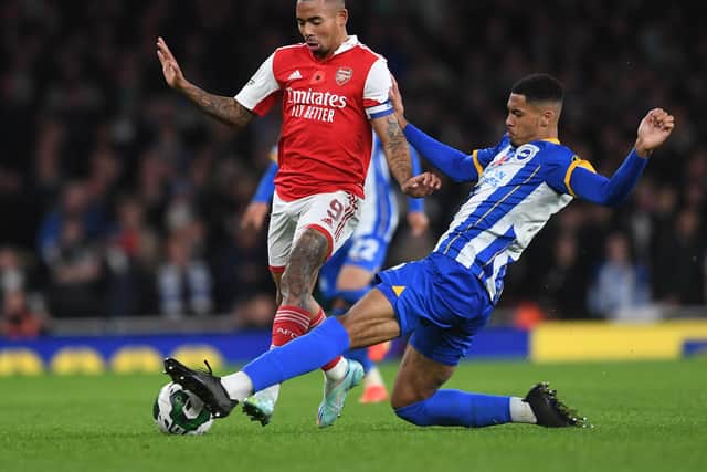 Levi Colwill played the full 90 minutes of Brighton's 3-1 Carabao Cup third-round win over Arsenal last week. (Photo by David Price/Arsenal FC via Getty Images)