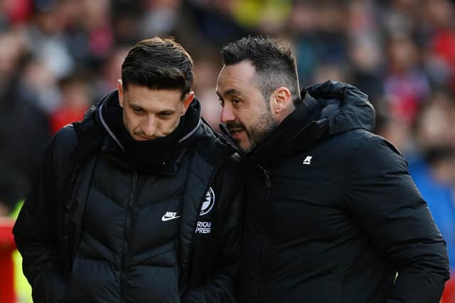 Roberto De Zerbi provided an update on several first-team players suffering with injuries or knocks, as the wear and tear of a long season begins to take affect on the Albion squad. (Photo by Gareth Copley/Getty Images)