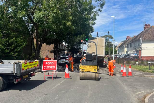 Emergency access 'will be maintained at all times' on South Farm Road, Worthing. Photo: Eddie Mitchell