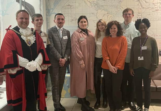 L-R – Mayor of Hastings, Cllr James Bacon; Scott Parker, Active Hastings; George Greaves, Youth Futures; Leah Perris, Youth Worker, CXK; Danielle Sedgwick, Xtrax; Sarah  Mills, Assistant Director
