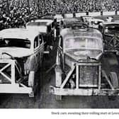 An early stock car line up at Leicester in 1954 | Picture courtesy of Dave Kipling