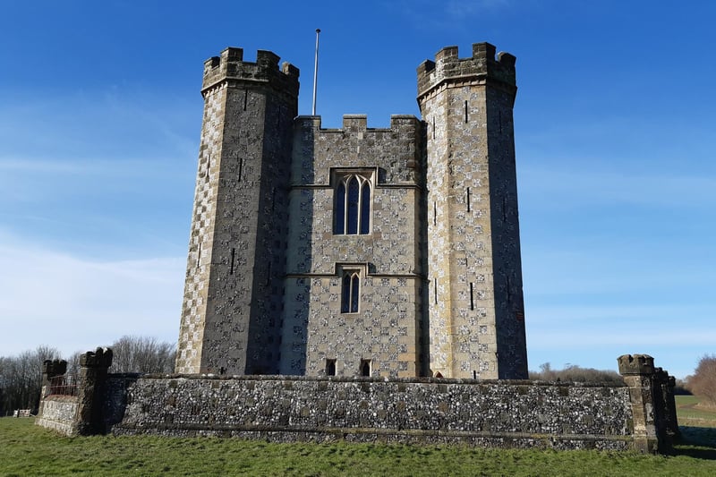 Hiorne Tower in Arundel Park is a triangular tower that was built in 1797 by Francis Hiorne in a failed bid to win the contract to rebuild Arundel Castle.