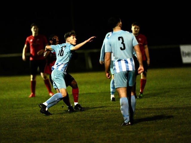 Action from Worthing United v Arundel in the SCFL Division 1