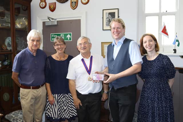 Cllr Sinden, who was deputising for Mayor James Bacon who is away on holiday, said: “It was great to be able to welcome Dr Wartenberg and his family to our town hall, and I was pleased to be able to take them to visit our castle, using our fantastic 130 year old West Hill Lift."