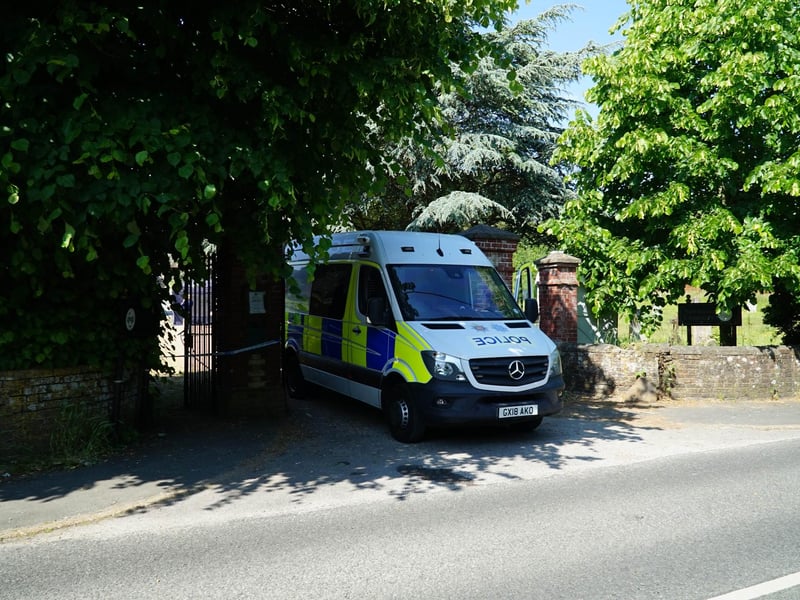 Sussex Police were spotted at Newhaven Cemetery on Saturday morning, June 10