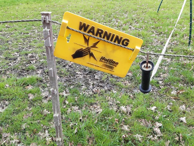Be careful of the electric fencing on the left.