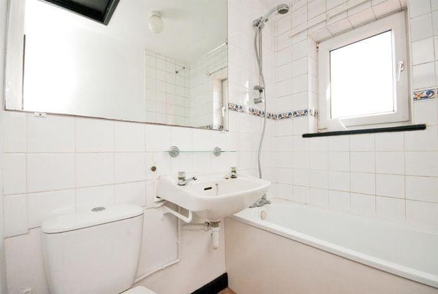 The tiled bathroom