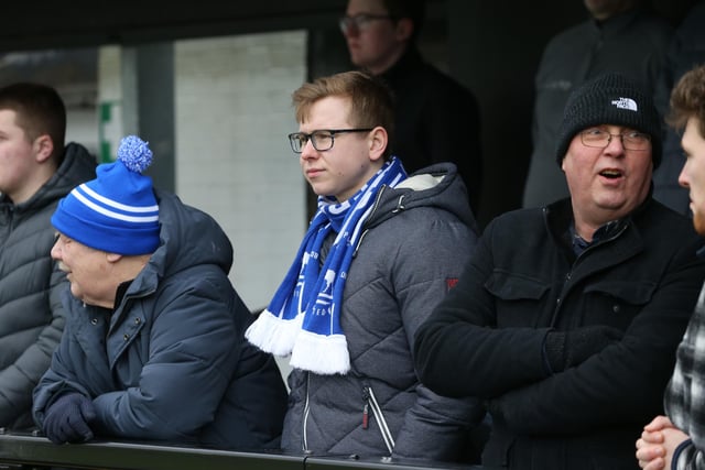 Around 600 Hartlepool United fans made the trip to North Yorkshire as Graeme Lee's side came from behind to beat Harrogate Town. (Credit: Mark Fletcher | MI News)