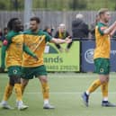 Horsham celebrate Jack Mazzone's opener against Concord. Picture by John Lines