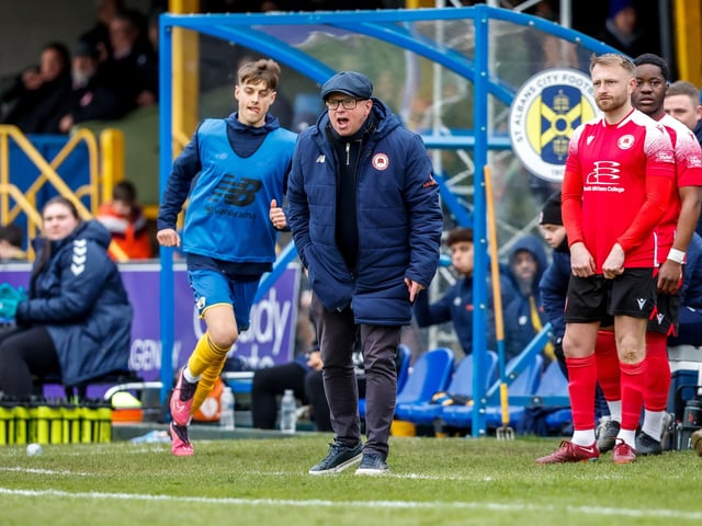 Eastbourne Borough recovered from 2-1 down at half-time to win 3-2 at St Albans City. Picture by Lydia Redman