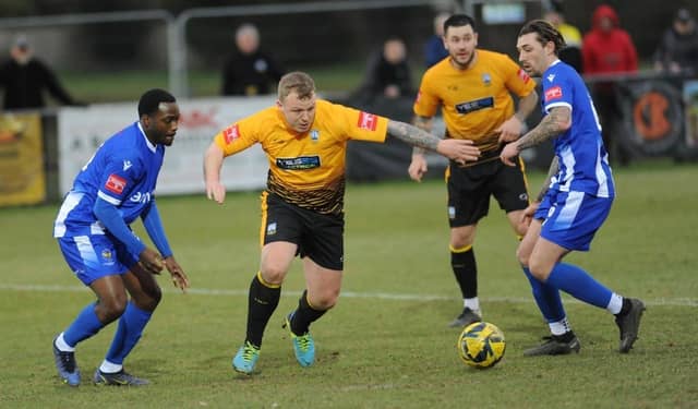 Action from Littlehampton Town's 1-1 draw with East Grinstead Town in the Isthmian south east division at The Sportsfield