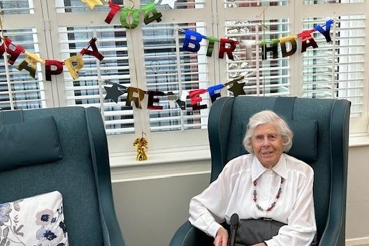 Renee Bush celebrated her 104th birthday home on Christmas Eve at Valerie Manor care home, where she has lived since July 2020. Picture: Valerie Manor