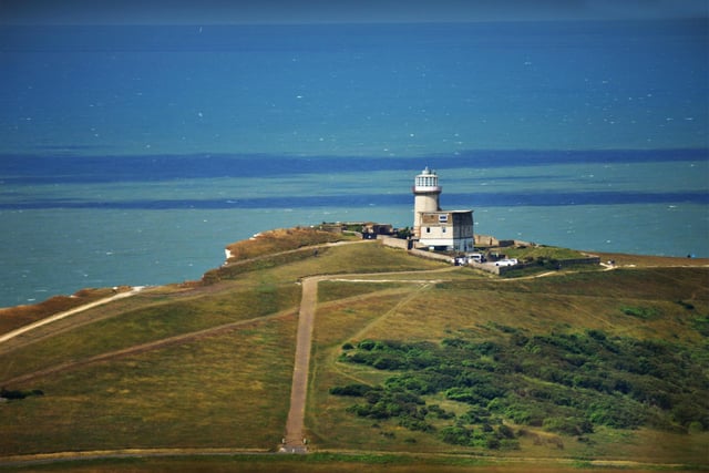 Belle Tout Lighthouse and views over the South Downs at Beachy Head