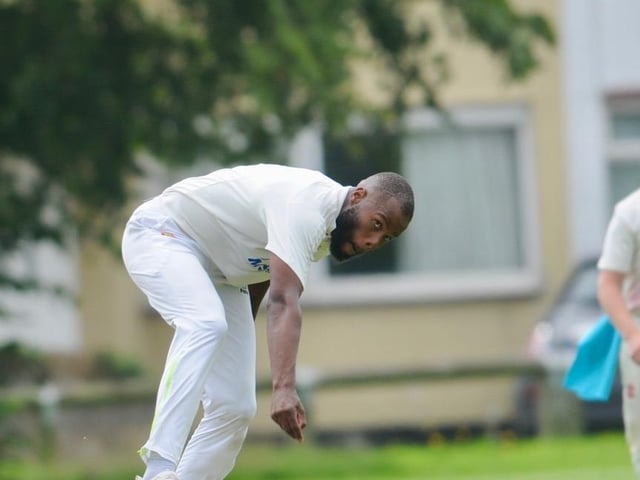 Action between Broadwater CC and Goring CC in Division 4 West of the Sussex Cricket League