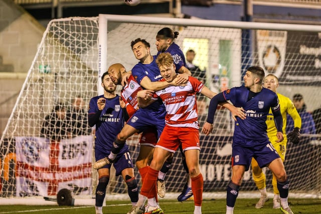 Action from Eastbourne Borough's 1-0 loss at Hampton and Richmond Borough