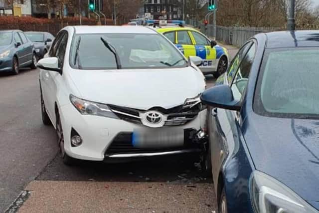 Jerry Kuncheria crashed into parked cars in East Sussex on Christmas Day (photo from Sussex Police)