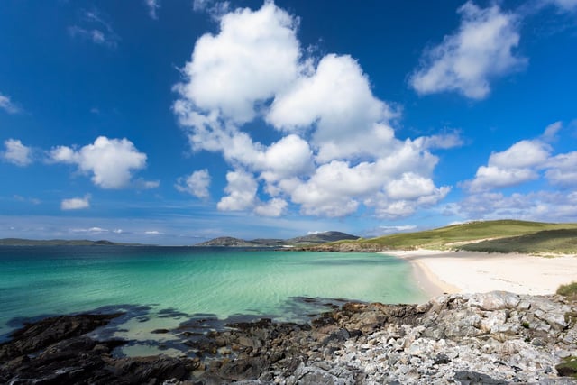 Scotland's only entry in the top 10 is Luskentyre Beach on the Isle of Harris. Its silver sands and turquoise waters wouldn't look out of place in the Caribbean.
