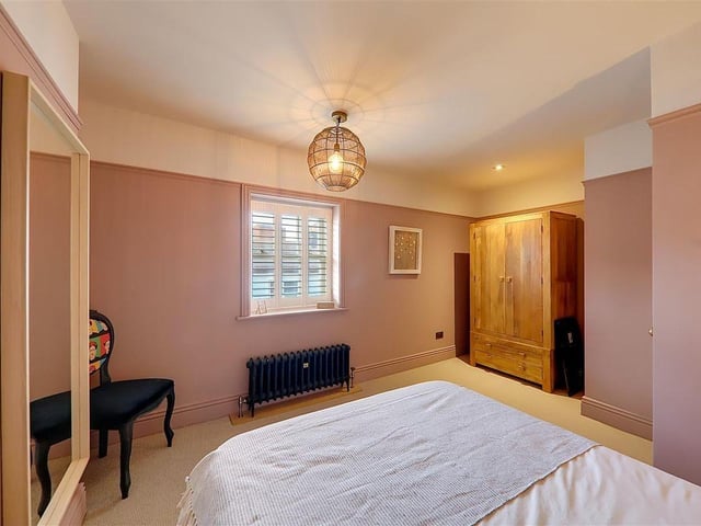 There are two bedrooms on the first floor and two on the second floor