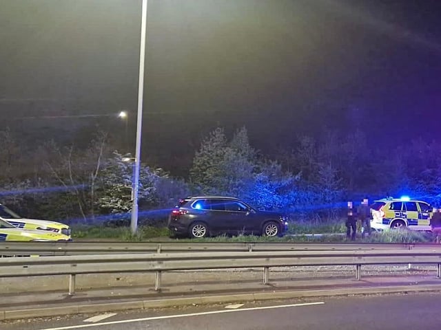 Police by Cop Hall Roundabout in Polegate