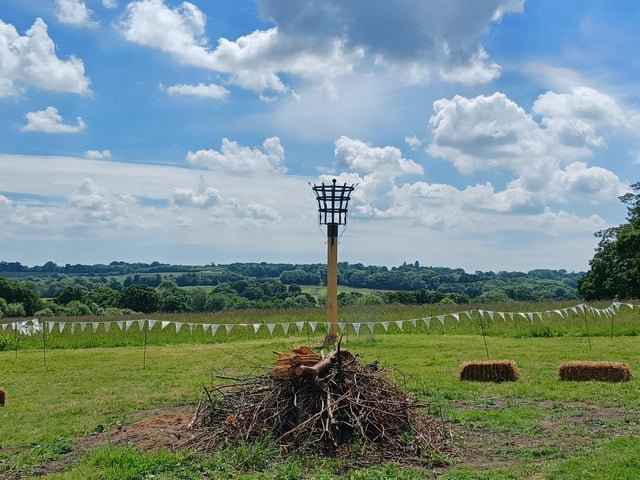 Villagers watched the lighting of the Jubilee beacon in Staplefield on Thursday, June 2
