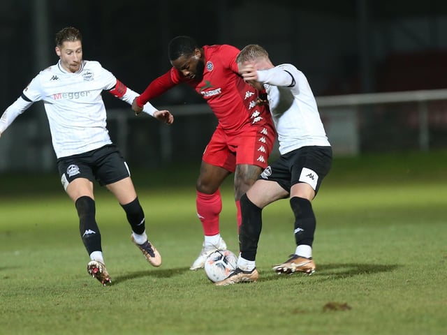 Action and celebrations from Worthing's 3-0 win at Dover in National League South