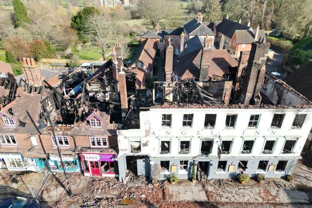 The Angel Inn in North Street following the fire. Picture by Dan Jessup/ Eddie Mitchell