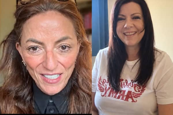 Davina McCall and Lucy on an Instagram live call. Photo: Lucy Havard