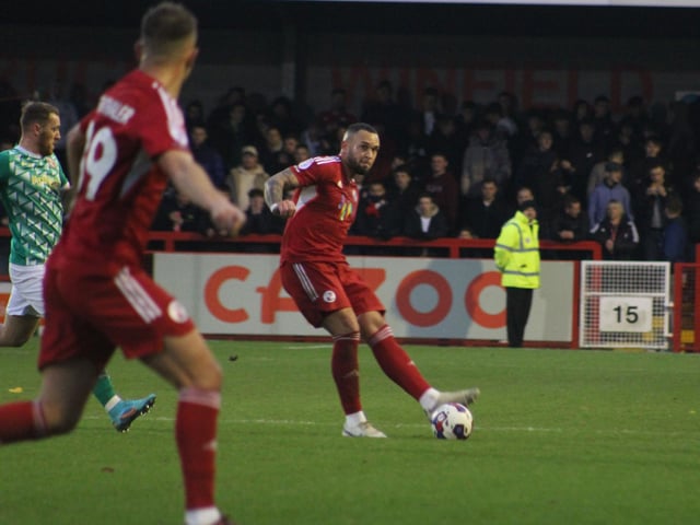 Action from Crawley Town's win over Swindon Town in Matthew Etherington's first game in charge. Picture by Cory Pickford