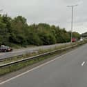The A27 is partially blocked after a  report of crash near Falmer. Photo: Google Street View