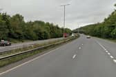 The A27 is partially blocked after a  report of crash near Falmer. Photo: Google Street View