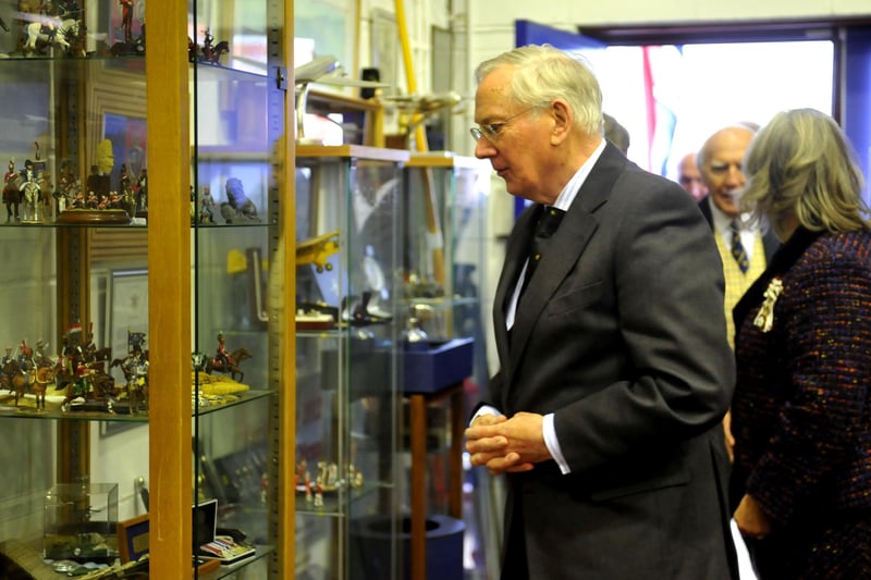 HRH The Duke of Gloucester visited Pooley Sword at Brighton City Airport and was greeted by Robert Pooley MBE. SR23120601 Photo SR Staff/Nationalworld