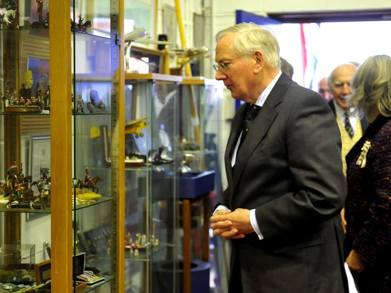 HRH The Duke of Gloucester visited Pooley Sword at Brighton City Airport and was greeted by Robert Pooley MBE. SR23120601 Photo SR Staff/Nationalworld