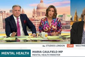 Ms Caufield explained to Good Morning hosts Susanna Reid and Ed Balls that there was ‘a tsunami of children’ experiencing mental health issues since the covid-19 pandemic. [credit: ITV]