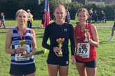 The first three women home in the 2026 Worthing Seafront 10k