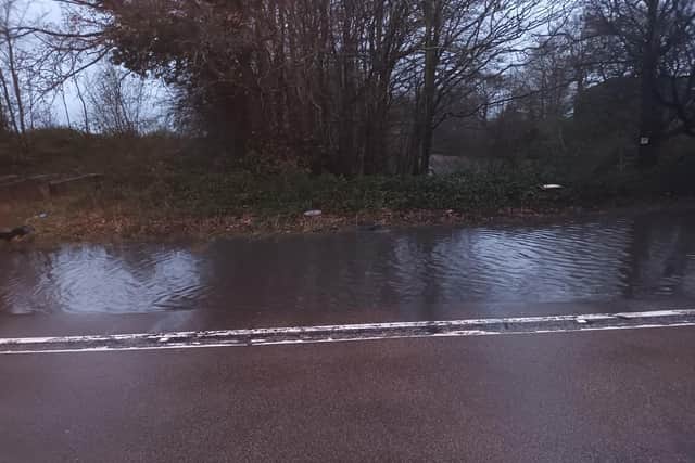 There are safety fears over flooding on a major road near Horsham