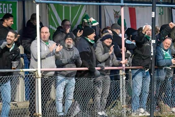 Bognor were well supported at Corinthian-Casuals | Picture: Trevor Staff
