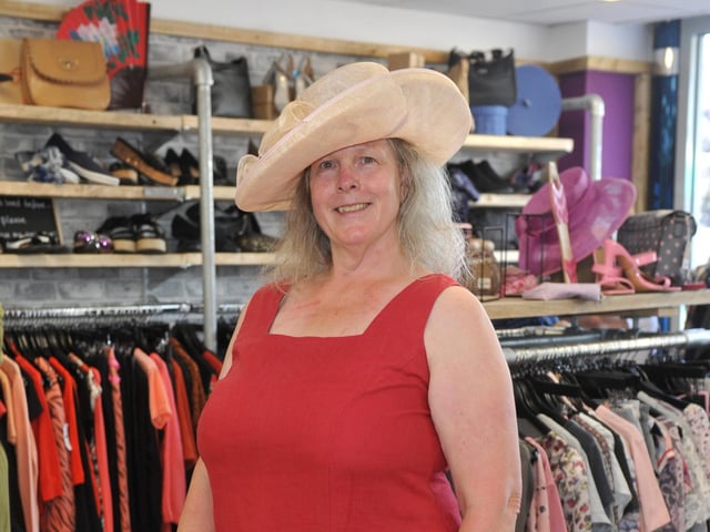 Elaine Hammond visits the Age UK boutique charity shop at 1-2 Broadmark Parade, Rustington, for a fashion shoot