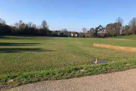 The roped off area at Clair Park - home of Haywards Heath Cricket Club