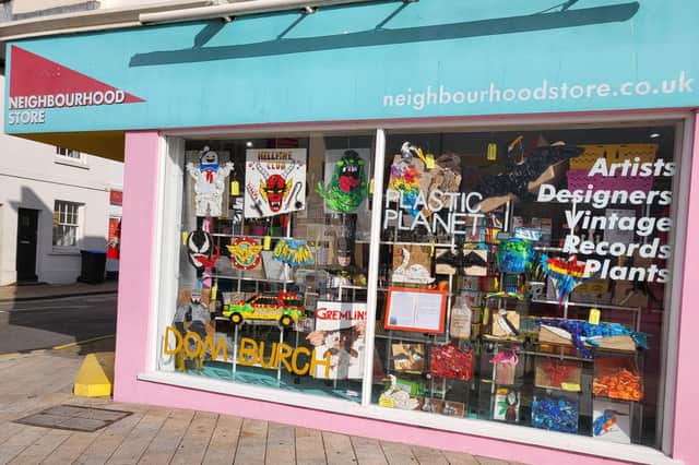 Dom Burch's window takeover at Neighbourhood Store in Shoreham in October